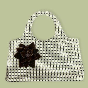 Shiraleah Purse Fabric Shoulder Bag Handbag Geometric Tweed